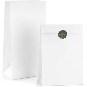 BagDream Brown Paper Lunch Bags 12lb 7x4.5x13.75 Inches 50Pcs Kraft Paper Bags Snack Bags Bakery Bags, 100% Recycled Lunch Bags #12