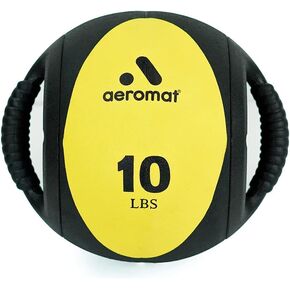 Aeromat Dual Grip Power Medicine Balls for Abdominal Training and Rotational Movements - 9" Diameter - Weights Color-Coded