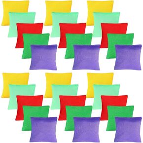 Skylety 30 Pieces Small Bean Bags for Tossing Bulk Mini Colorful Cornhole Nylon Bean Bags for Throwing Sack Beanbags Fun Sports Outdoor Family Games Hand Toss Games