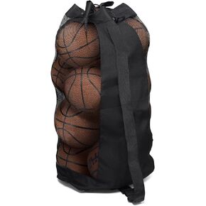 حقيبة كرات إضافية، حقيبة معدات شبكية كبيرة باللون الأسود، حقيبة كرة قدم مع حزام كتف قابل للتعديل، حقيبة رياضية شبكية من قماش أكسفورد 600D لحمل كرة القدم/كرة القدم/الكرة الطائرة (تحمل 12 كرة قدم) in Kuwait