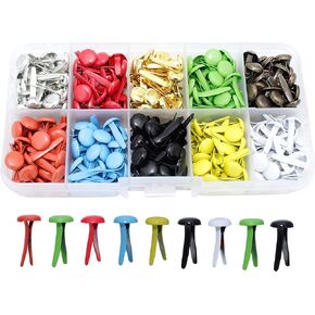 BESTCYC 1Box(500Pcs) 5mm Mini Brads 10Colors Metal Paper Fasteners Round Split Pins for Scrapbooking, Paper Crafts,Card Making and DIY Craft Projects