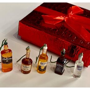 Drink Ornament Mini- 20 set, Wine Miniature Alcohol Ornament, Wine Christmas Decor, Christmas Drink Ornament, Christmas Gift Idea, Wine Gift, Christmas Tree Ornament in Saudi Arabia