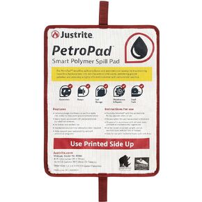 Justrite PetroPad وسادات ماصة للزيت بسعة 11.7 جالون، 85 بوصة × 53 بوصة، حصيرة زيت ماصة صديقة للبيئة وقابلة للغسل وإعادة الاستخدام للاستخدام الداخلي والخارجي، مقاس XX-Large، 83990