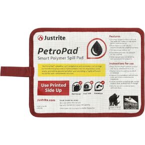 Justrite PetroPad 11.7 Gallon Capacity Oil Absorbent Pads, 85" x 53", Eco-Friendly Washable and Reusable Absorbent Oil Mat for Indoor and Outdoor Use, XX-Large, 83990