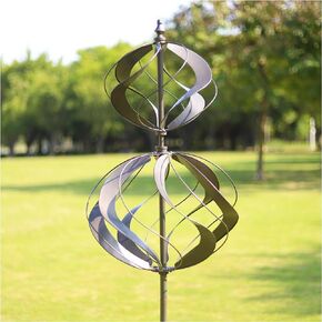 Solar Yard Wind Spinner - Kinetic Large Garden Wind Spinners Outdoor Metal, Windmill Garden Decor for Outside, Solar Powered Lawn Patio Wind Sculpture (Height 87")