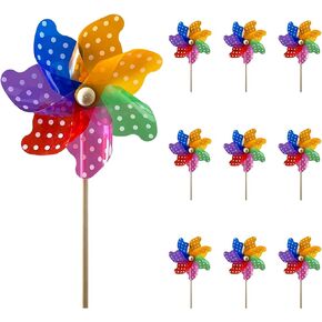 IiILittle 12 Pack Patriotic Pinwheels, American Flag Pinwheels, Wind Spinners for Yard for 4th of July Decor, Memorial Day Decor, Patriotic Outdoor Decor