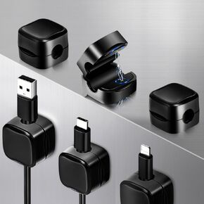 6 قطع من حامل السلك المغناطيسي، مشابك كابلات ذاتية اللصق، حافظة للأسلاك، منظم سلك قابل للتعديل بشكل سلس، إدارة الكابلات لمنضدة النوم، الكمبيوتر، السيارة، شاحن الهاتف المنزلي، مكتب المكتب. in Kuwait