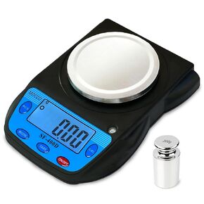 0.01g Accuracy Electronic Lab Scale Scientific Digital Scale Analytical Balance Science Scale 600g Capacity 7 Units Modes Ounce, Carat, Gram Calibration Weight and Adapter Included