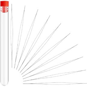 20pcs Pieces Beading Needles,Seed Beads Needles Big Eye Beading Needles Beading Embroidery Needles Long Straight Beading Thread Needles with Needle Bottle for Jewelry Making(5.04inch)