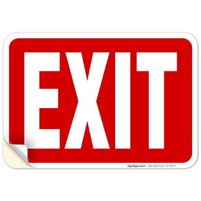 Sigo Signs, Exit Red Background Sign, 10x7 Inches, Rust Free .040 Aluminum, Fade Resistant, Made in USA