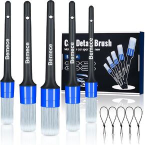 5 قطع من فرش تفصيل السيارة من bemece، 5 قطع من فرش التفاصيل بأحجام مختلفة، فرشاة تنظيف السيارة لتنظيف الجزء الخارجي والداخلي والعجلات والشعارات وخليج المحرك والجلد وفتحات الهواء in Kuwait