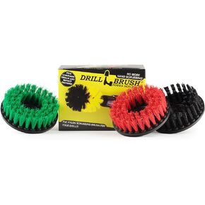 Construction Tools - Medium, Stiff, Ultra Stiff Scrub 3 Brush Kit - Threaded - 5/16 x 24 - fits Electric - Cordless - Air Pneumatic - Dual Action - Orbital - Rotary - Buffer - Polisher - Machine