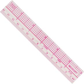 Westcott 6" 10ths Transparent Graph Ruler, Inches/Metric, Translucent Color (W-20)