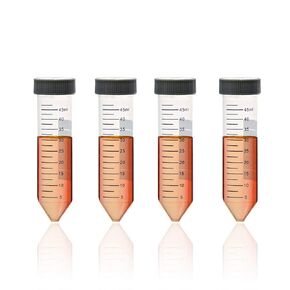 ULAB Autoclavable Polypropylene Centrifuge Tubes, Falcon Tubes, Vol.15ml 17x120mm, Blue Printed Graduated Marks from 1.5ml to 13ml, Assembled Leak-Proof Screw Cap, Gamma Sterile, 50pcs/Bag, UCT1008