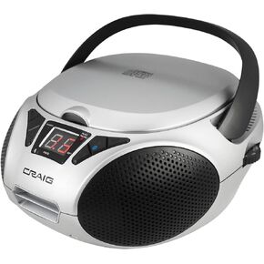 Craig CD6925 Portable Top-Loading Stereo CD Boombox with AM/FM Stereo Radio and Bluetooth Wireless Technology | Programmable CD Player | CD-R/CD-W Compatible | No Headphone Jack