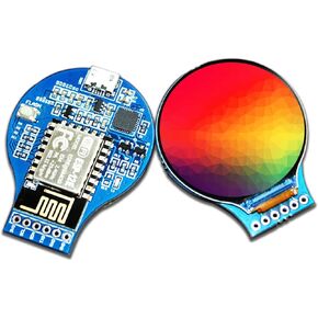 RoundyFi - Compact 1.28" Round LCD Display Based on ESP-12E ESP8266 WiFi Transceiver Module 240×240 Resolution Display with GC9A01 Driver and SPI Interface