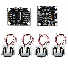 Load Cell Amplifier HX711 Small Breakout Board Load Sensor Combinator with 4pcs Load Cell 50KG Weight Weighing Load Cell Conversion Module Sensor DIY Kits for Arduino