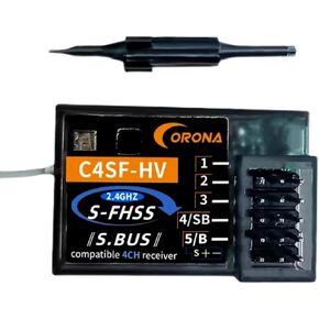 Corona C4SF 2.4G Receiver 4CH Plashproof S-FHSS HV Receiver Compatible with Futaba SBUS 3PV 4PLS 4PV 4PX 7PX etc.