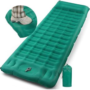 Upgraded 4.7in Thick Inflatable Camping Mattress with Built-in Air Column(Better Support for Weight), 77''X27.5'', Built-in Pump, Inflatable Mattress, Camping Bed, Sleeping Pad for Camping, Hiking
