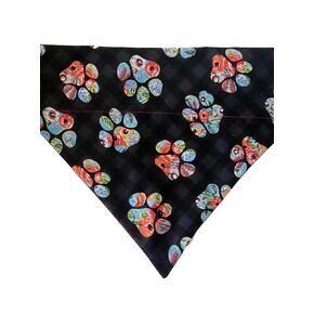 Spring Floral Paw Prints Over the Collar Dog Bandana That Slips onto Their Existing Collar Size (Small)
