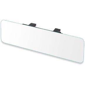 SkycropHD Car Interior Large Rear View Mirror, Clip on Wide Angle Panoramic Rearview Mirror to Eliminate Blind Spots – Flat, White,11.2in (289mm) in Kuwait