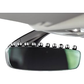 30PCS Cute Small Black Elf Dashboard Ornaments, Coal Ball Auto Rearview Mirror Decor Mini Cartoon Resin Figures Aesthetic Car Interior Accessories for Women Men