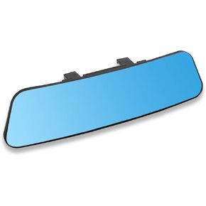 SkycropHD Anti Glare Car Interior Rear View Mirror Clip-on Wide Angle Panoramic Rearview Mirror to Eliminate Blind Spots – Convex, Blue,11.8in (300mm)