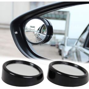 Xotic Tech Blind Spot Mirror, 1.5'' Black Round HD Glass Convex Rear View Mirror, 360° Rotate Wide Angle, Universal for Car SUVs Truck Motorcycle(2 Pcs)