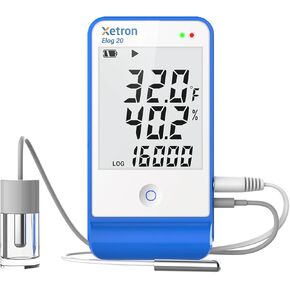 Elog20 Temperature Humidity Data Logger, Waterproof Temperature Recorder with Detachable Buffered Probe, Fridge Temperature Logger up to 16000 Points,PDF Report,This Year's Latest Production in Kuwait