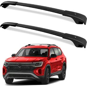 Roof Rack Cross Bars Fit for Volkswagen VW Atlas 2017 2018 2019 2020 2021 2022 2023 2024 with Raised Side Rails, Aluminum Roof Rails Crossbars Rooftop Cargo Bars Canoe Bike Luggage Racks
