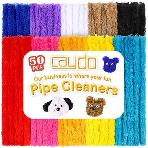 Caydo 20 Pieces Extra Thick Pipe Cleaners Craft Supplies 10 Colors Soft Chenille Stems for Kids Art Craft DIY Projects Creative Decoration (30 mm x 12 Inch)