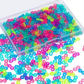 Boao 500 Pieces S Clips Rubber Band Clips Plastic Connectors Refills Kit Loom Clip for Rubber Bracelets