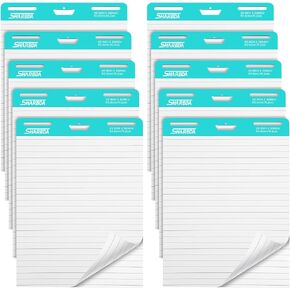 Sticky Easel Pad, 25 in x 30 in,Flip Chart Paper,Sticky Chart Paper for Teachers, Large Self-Stick Easel Paper,Super Sticky & Bleed-Resistant,30 Sheets/Pad,4 Pads