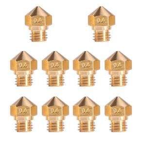 20PCS 3D Brass Volcano Nozzle M6 Thread Nozzles 0.4mm M6 Printed Head for 1.75mm Filament 3D Printer Parts Volcano Heater Block J-Head Hotend Extruder