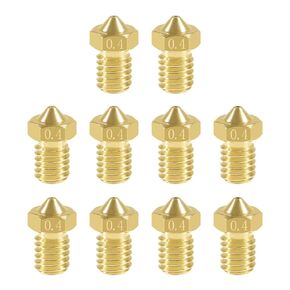 Aokin 16 Pcs Extruder Nozzles 3D Printer Brass Nozzles for E3D V5 V6 0.2mm 0.3mm 0.4mm 0.5mm 0.6mm 0.8mm 1.0mm for 1.75mm Filament 3D Printer