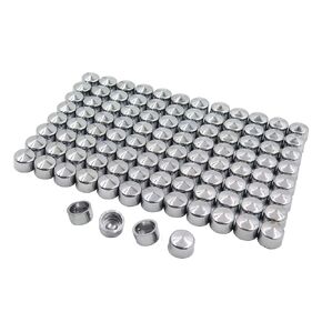 HTTMT MT247-025- 100 Piece Chrome 1/4" Allen Socket Bolt Cap Dress Kit Compatible with Misc Hardware