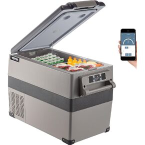 VEVOR Car Refrigerator, 12 Volt Car Refrigerator Fridge, 9 L Single Zone Portable Freezer, -4℉-68℉ Adjustable Range, 12/24V DC and 100-240V AC Compressor Cooler for Outdoor, Camping, RV