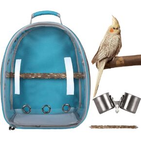 حامل حقيبة ظهر للطيور، حامل سفر للطيور مع صينية من الفولاذ المقاوم للصدأ وجثم واقف، قفص سفر للحيوانات الأليفة، حقيبة حمل ببغاء قابلة للتنفس، قفص طيور صغير، قفص كوكاتيل للسفر في الهواء الطلق in Kuwait