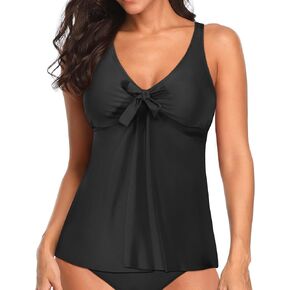Yonique Womens Flowy Tankini Tops Only Modest Swim Tops Loose fit Bathing Suit Tops No Bottom