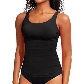 Yonique Women's Tankini Top Only Tummy Control Bathing Suits Top Modest Swim Tank Tops
