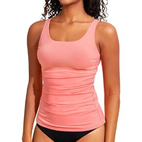 Yonique Women's Tankini Top Only Tummy Control Bathing Suits Top Modest Swim Tank Tops