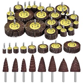 Abrasive Flap Wheel Sander Set - 40 Pack 80 Grit 1/4" Shank Mounted Aluminum Oxide Cone Shape Abrasive Sandpaper Flap Sanding Wheel, Drill Sanding Attachment for Removing Rust and Polishing