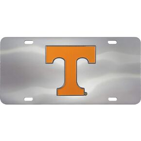 FANMATS 24522 Tennessee Volunteers Stainless Steel Front License Plate with Large 3D Molded Team Metal Emblem