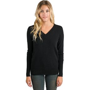 Women's 100% Pure Cashmere Long Sleeve Ava V Neck Pullover Sweater