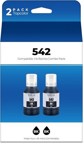 542 Black Ink Refill Bottles ET-5800 ET-5150 ET-5850 ET-5880 Replacement for Epson 542 Ink Refill Bottles Work for EcoTank Pro ET-16600 ET-16650 ET-5170 ET-5180, Workforce ST-C8000 ST-C8090 in Saudi Arabia
