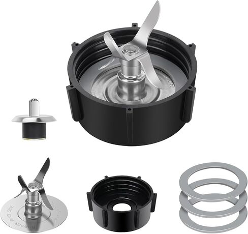 لقطع غيار خلاط أوستر مع حشية 6 قطع لشفرة الثلج لخلاط أوستر، أسود 4961 وقاعدة جرة 4902 متوافقة مع أجزاء الخلاط الكلاسيكية أسباس بارا ليكوادورا أوستر وأوسترايزر in Kuwait