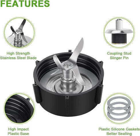 لقطع غيار خلاط أوستر مع حشية 6 قطع لشفرة الثلج لخلاط أوستر، أسود 4961 وقاعدة جرة 4902 متوافقة مع أجزاء الخلاط الكلاسيكية أسباس بارا ليكوادورا أوستر وأوسترايزر in Kuwait