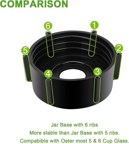 لقطع غيار خلاط أوستر مع حشية 6 قطع لشفرة الثلج لخلاط أوستر، أسود 4961 وقاعدة جرة 4902 متوافقة مع أجزاء الخلاط الكلاسيكية أسباس بارا ليكوادورا أوستر وأوسترايزر in Kuwait