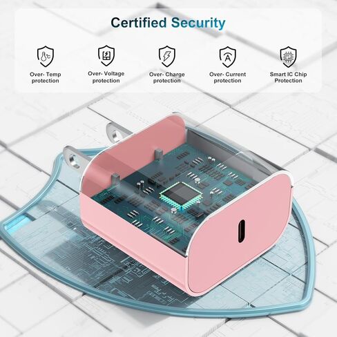 for iPhone Charger Fast Charging, [MFi Certified] 10 FT Long USB C to Lightning Cable with 20W USB C Rapid Charging Block, Fast Charger for iPhone 14 Pro/13Pro Max/12/11Pro/Mini/, 2 Pack - Pink in Kuwait