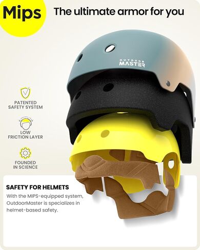 خوذة التزلج OutdoorMaster MIPS - بطانات قابلة للإزالة للتهوية متعددة الرياضات سكوتر التزلج على الجليد التزلج على الجليد للأطفال والشباب والكبار in Saudi Arabia